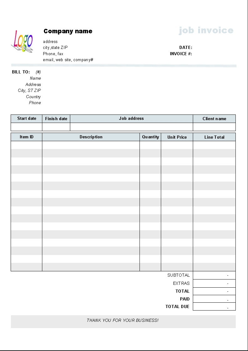 Invoice Template Free - 10 Results Found - Uniform Invoice Software