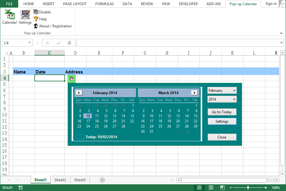 Excel Date Picker Pop up Excel Calendar