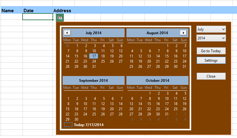 Excel Date Picker Pop up Excel Calendar