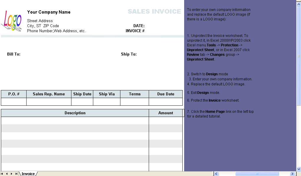 Sales Invoice (2 Columns, without Tax) - Uniform Invoice Software